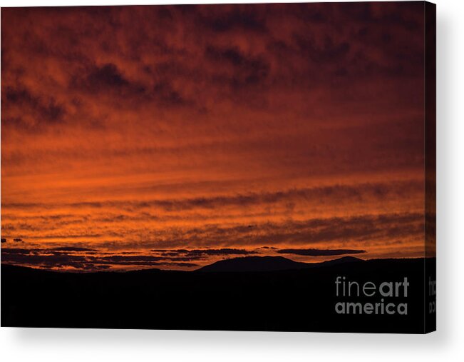 Maine Acrylic Print featuring the photograph Orange Sunset #1 by Alana Ranney