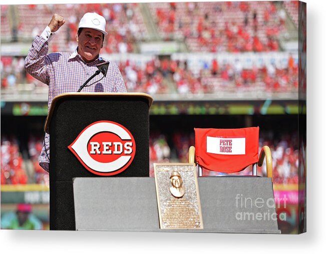 Great American Ball Park Acrylic Print featuring the photograph Pete Rose by Jamie Sabau