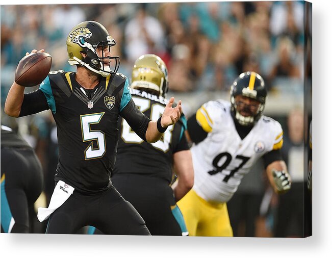 Three Quarter Length Acrylic Print featuring the photograph Pittsburgh Steelers v Jacksonville Jaguars #1 by Stacy Revere