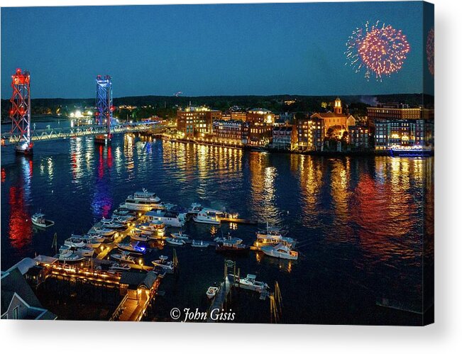  Acrylic Print featuring the photograph Portsmouth Fireworks #1 by John Gisis