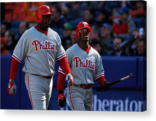 Opening Acrylic Print featuring the photograph Ryan Howard and Jimmy Rollins #1 by Nick Laham