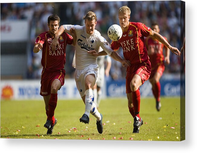 Sport Acrylic Print featuring the photograph SAS Liga FCK - FC Nordsjælland #1 by Lars Ronbog