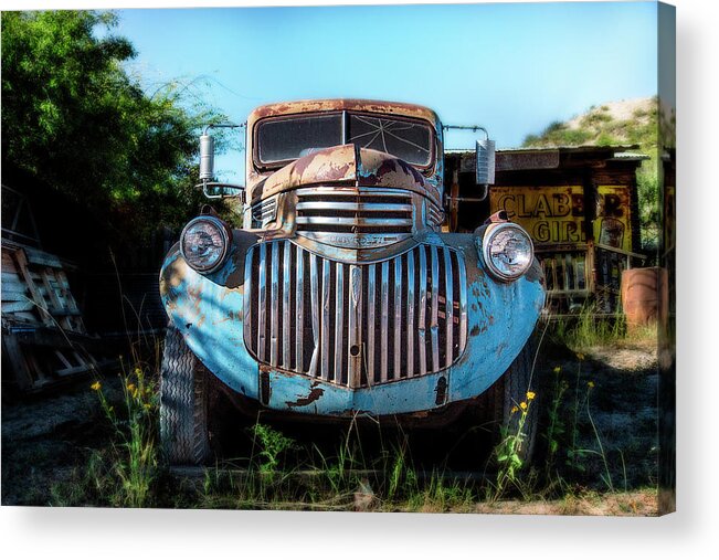 Vintage Truck Acrylic Print featuring the photograph Teeth and Rust #1 by Carmen Kern