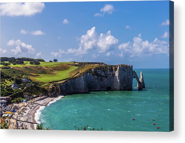 Etretat Acrylic Print featuring the photograph The cliffs at Etretat #1 by Fabiano Di Paolo
