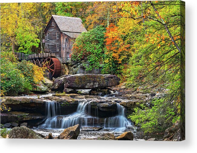 Glade Creek Grist Mill Acrylic Print featuring the photograph The Glade Creek Grist Mill In West Virginia #1 by Jim Vallee