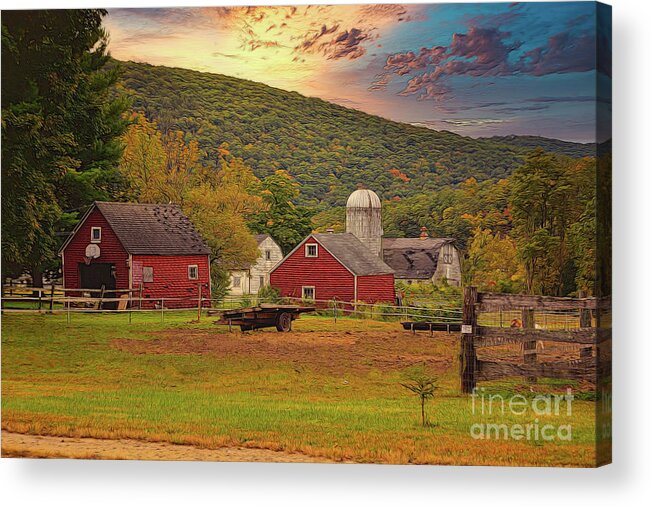 Country Acrylic Print featuring the photograph The Old Red Barn #1 by Kathy Baccari