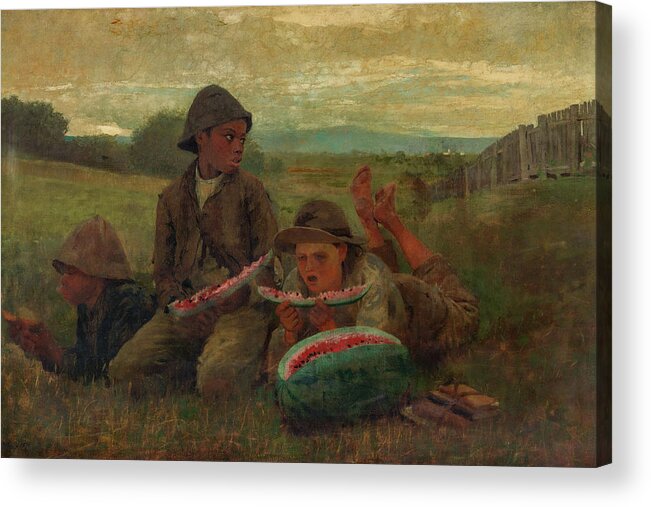 American Artists Acrylic Print featuring the painting The Watermelon Boys #1 by Winslow Homer