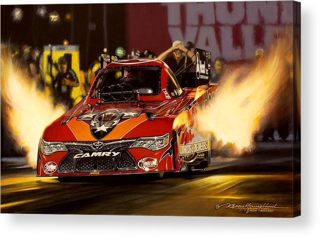 Nhra Drag Racing Kenny Youngblood Jim Head Acrylic Print featuring the painting Thunderhead #1 by Kenny Youngblood