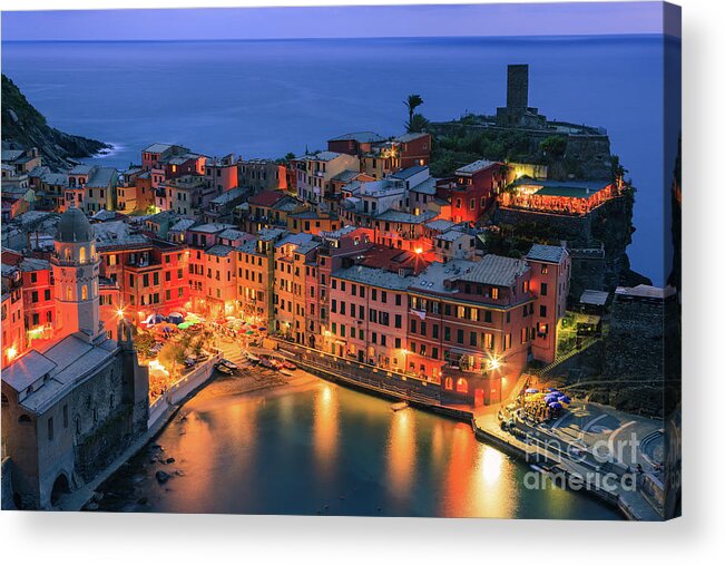 Italy Acrylic Print featuring the photograph Vernazza is one of the five towns that make up the Cinque Terre #1 by Henk Meijer Photography
