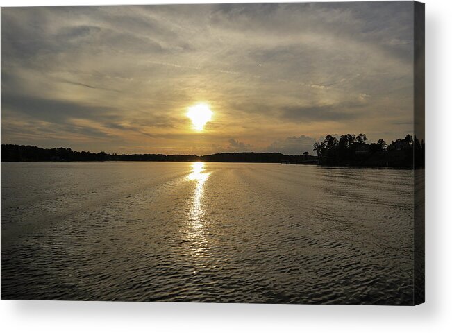 Lake Acrylic Print featuring the photograph Wave-ing #1 by Ed Williams