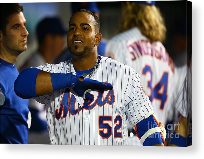 Yoenis Cespedes Acrylic Print featuring the photograph Yoenis Cespedes by Mike Stobe
