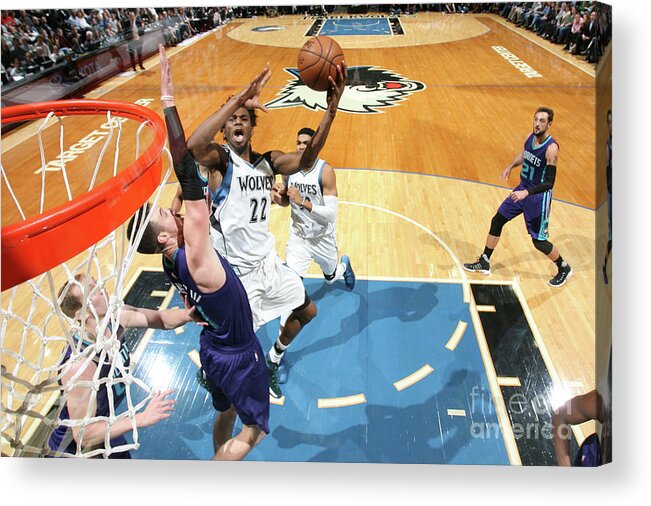 Nba Pro Basketball Acrylic Print featuring the photograph Andrew Wiggins by David Sherman