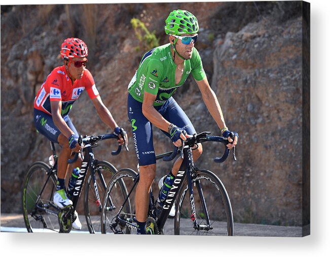 Nairo Quintana Acrylic Print featuring the photograph Cycling: 71st Tour of Spain 2016 / Stage 17 #11 by Tim de Waele
