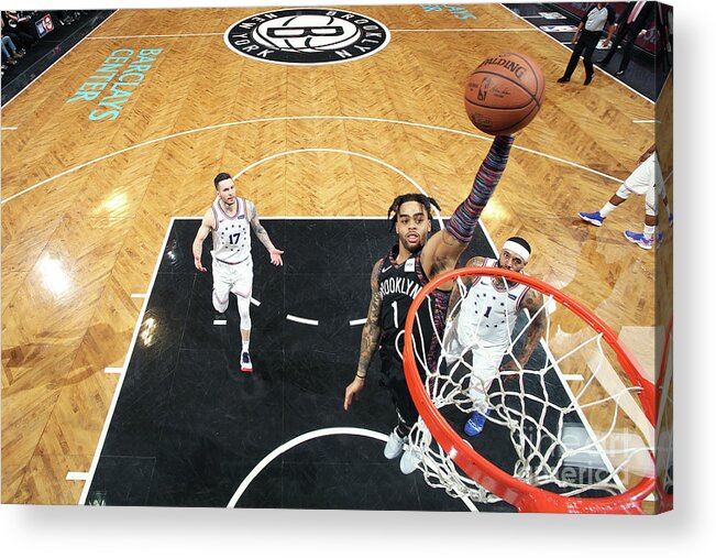 Playoffs Acrylic Print featuring the photograph D'angelo Russell by Nathaniel S. Butler