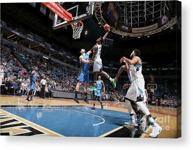 Nba Pro Basketball Acrylic Print featuring the photograph Andrew Wiggins by David Sherman