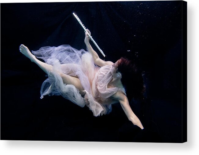 Nina Acrylic Print featuring the photograph Nina underwater for the Hydroflute project by Dan Friend