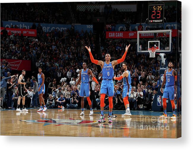 Russell Westbrook Acrylic Print featuring the photograph Russell Westbrook #13 by Zach Beeker