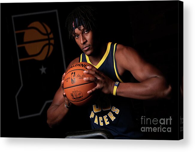 Media Day Acrylic Print featuring the photograph Myles Turner by Ron Hoskins