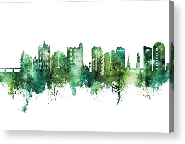 Sarasota Acrylic Print featuring the digital art Sarasota Florida Skyline #15 by Michael Tompsett