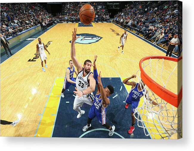 Nba Pro Basketball Acrylic Print featuring the photograph Marc Gasol by Joe Murphy