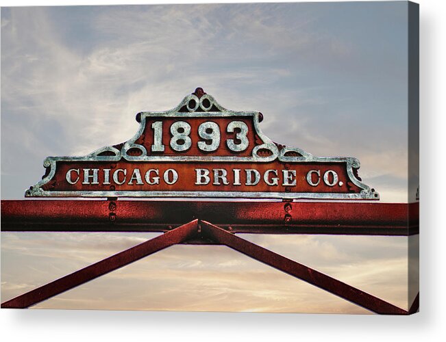 Coffee Street Bridge Acrylic Print featuring the photograph 1893 Chicago Bridge Co by Bill and Linda Tiepelman
