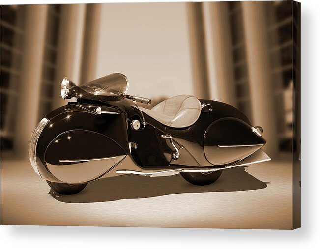 Motorcycle Acrylic Print featuring the photograph 1930 Henderson KJ Streamline by Mike McGlothlen