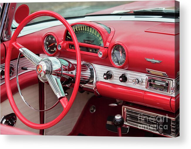 1955 Acrylic Print featuring the photograph 1955 Ford Thunderbird Interior by Tim Gainey