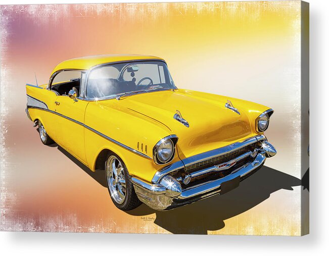 Car Acrylic Print featuring the photograph 1957 Yellow by Keith Hawley