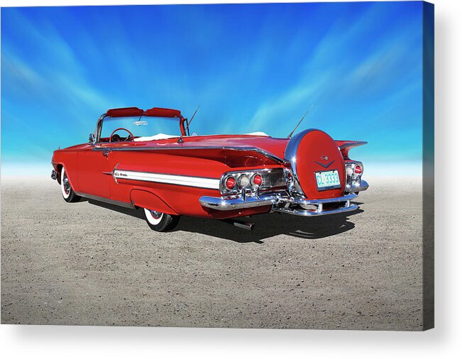 1960 Impala Acrylic Print featuring the photograph 1960 Chevy Impala Convertible by Mike McGlothlen