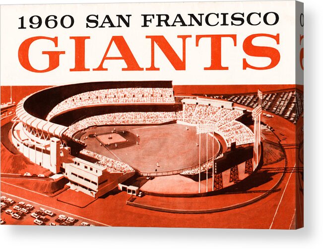 Candlestick Park Acrylic Print featuring the mixed media 1960 San Francisco Giants Candlestick Park by Row One Brand