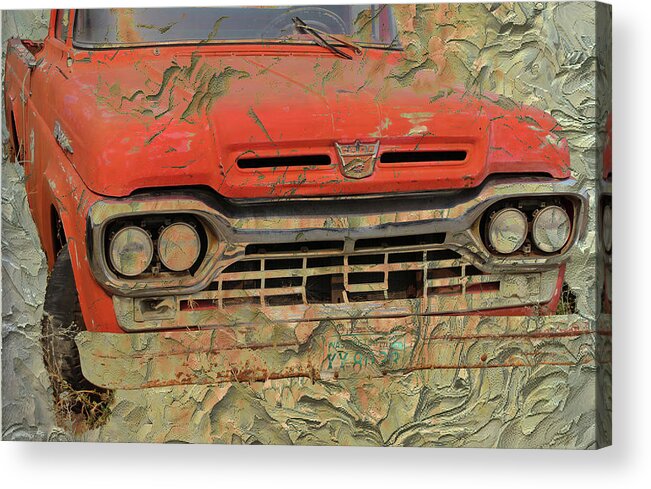 Ford Pickup Acrylic Print featuring the photograph 1960s Ford Pickup 1204 by Cathy Anderson