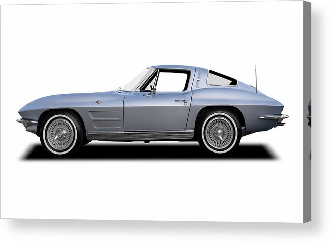 1963 Acrylic Print featuring the photograph 1963 Corvette - 63vettewhi240363 by Frank J Benz