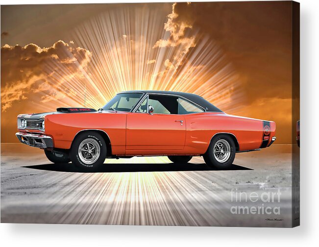 1969 Dodge Super Bee Acrylic Print featuring the photograph 1969 Dodge Super Bee 'Six Pack' by Dave Koontz