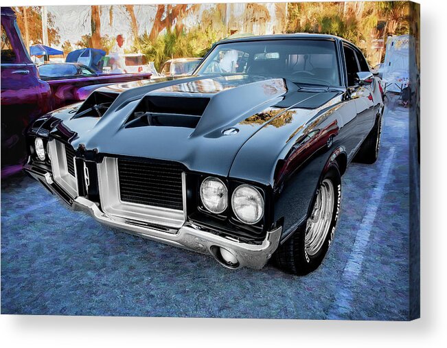 1972 Oldsmobile 442 Acrylic Print featuring the photograph 1972 Oldsmobile 442 X128 by Rich Franco