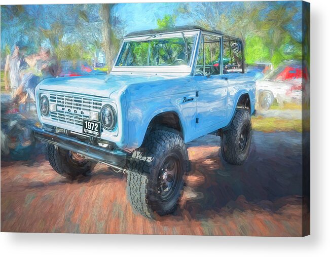  Acrylic Print featuring the photograph 1972 Wind Blue Ford Bronco X110 by Rich Franco