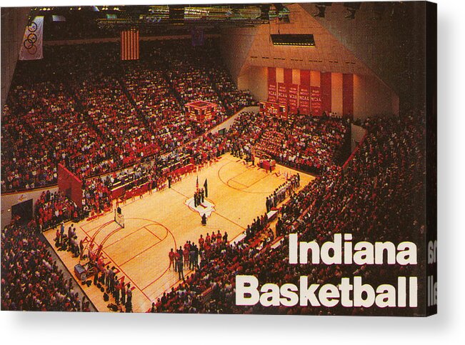 Indiana Basketball Acrylic Print featuring the mixed media 1988 Indiana Basketball Assembly Hall by Row One Brand