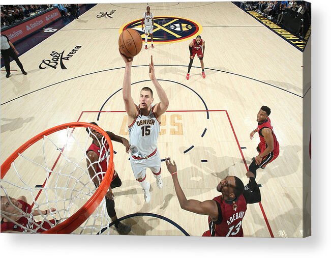 Playoffs Acrylic Print featuring the photograph 2023 NBA Finals - Miami Heat v Denver Nuggets by Nathaniel S. Butler