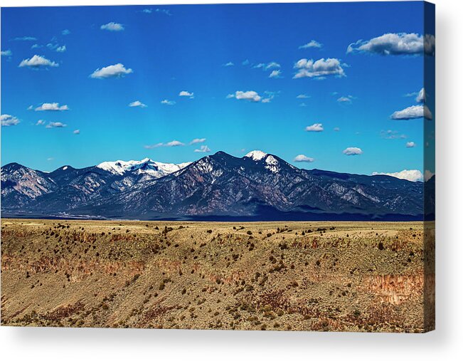 Taos Acrylic Print featuring the photograph Beautiful Snow Covred Taos Mountains #2 by Elijah Rael