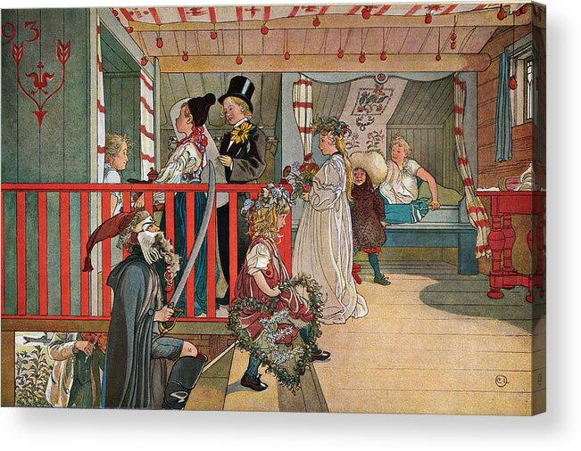 Adrianus Acrylic Print featuring the painting Carl Larsson #2 by MotionAge Designs
