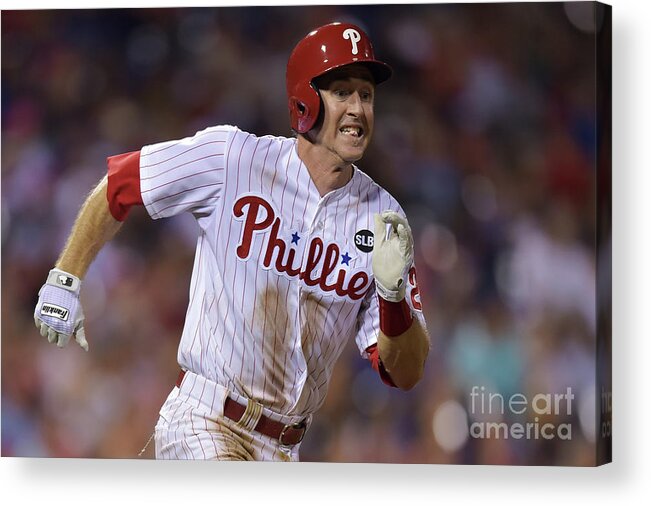 Three Quarter Length Acrylic Print featuring the photograph Chase Utley by Drew Hallowell