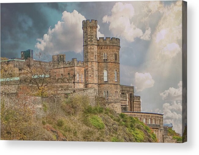 City Of Edinburgh Acrylic Print featuring the digital art City of Edinburgh Scotland by SnapHappy Photos