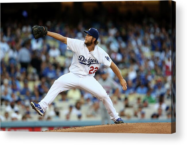 People Acrylic Print featuring the photograph Clayton Kershaw #2 by Stephen Dunn
