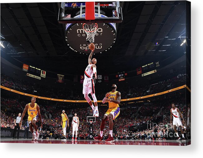 Nba Pro Basketball Acrylic Print featuring the photograph Damian Lillard by Andrew D. Bernstein