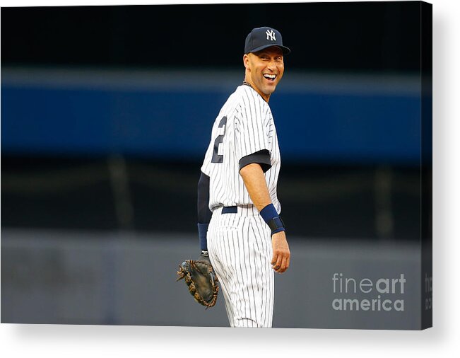 People Acrylic Print featuring the photograph Derek Jeter by Mike Stobe