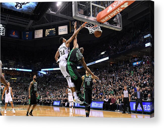Playoffs Acrylic Print featuring the photograph Giannis Antetokounmpo by Brian Babineau