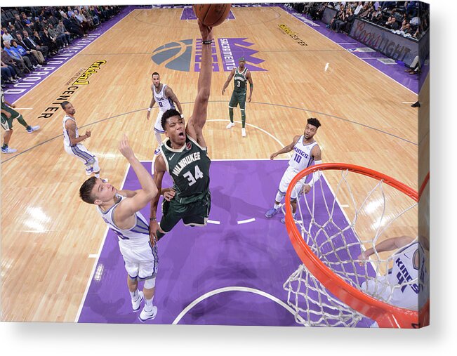 Nba Pro Basketball Acrylic Print featuring the photograph Giannis Antetokounmpo by Rocky Widner