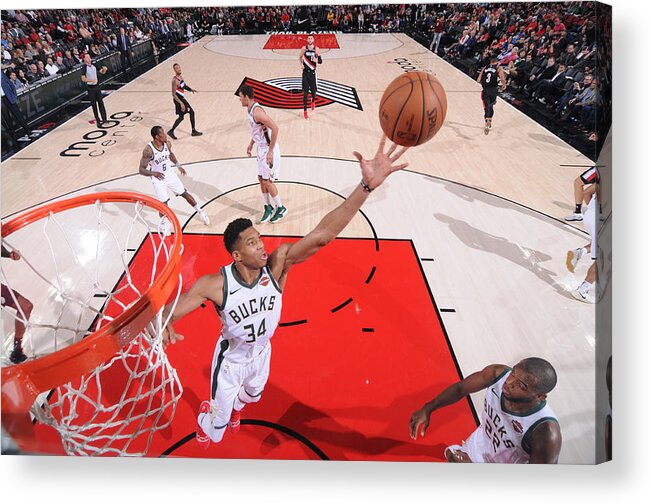 Nba Pro Basketball Acrylic Print featuring the photograph Giannis Antetokounmpo by Sam Forencich