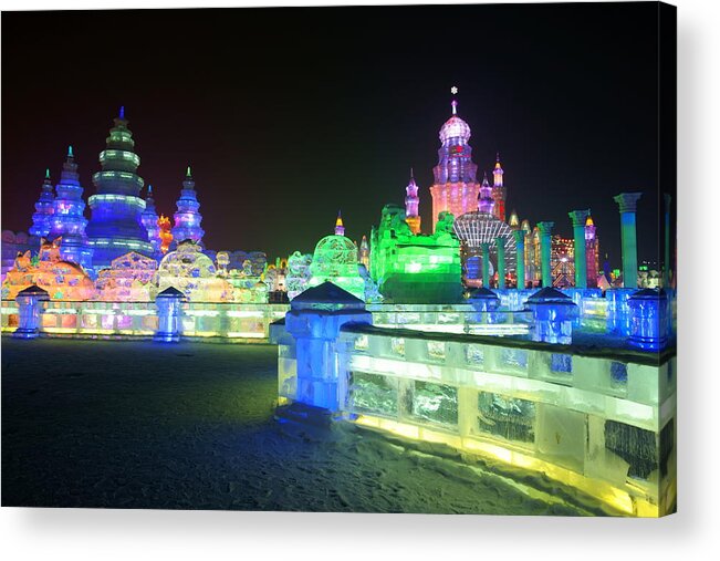 Color Image Acrylic Print featuring the photograph Harbin Snow&Ice Festival 2013 #2 by Noppanan Arunvongse Na Ayudhaya