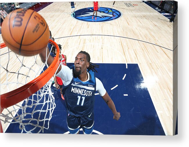 Nba Pro Basketball Acrylic Print featuring the photograph Houston Rockets v Minnesota Timberwolves by David Sherman
