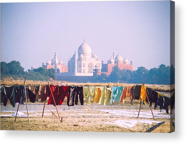 India Acrylic Print featuring the photograph Taj Mahal / Laundry by Claude Taylor
